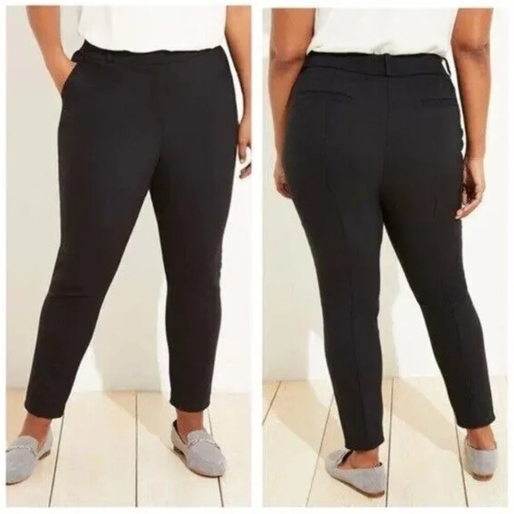 LOFT Marisa High Rise Skinny Stretch Trouser Plus in Black Womens 22x28 - *NWT!*